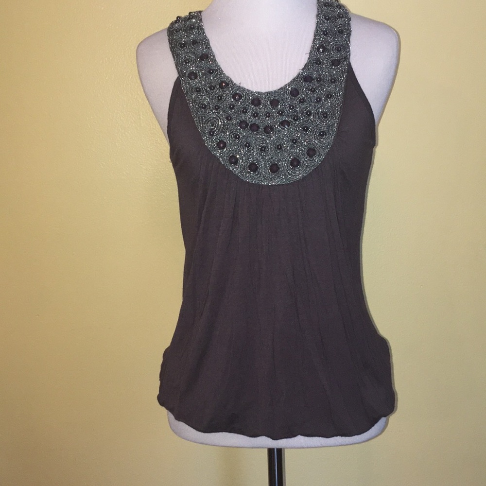 Small gray embellished tank